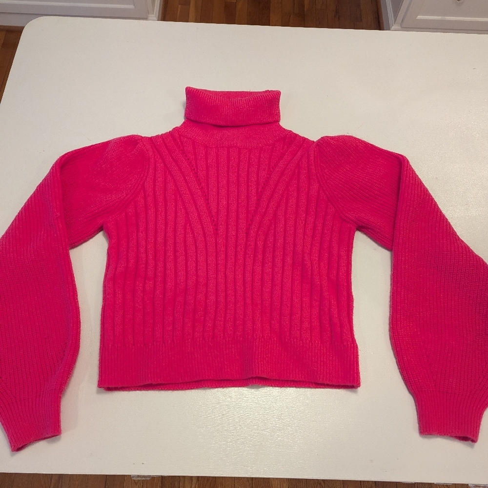 Pink turtleneck sweater